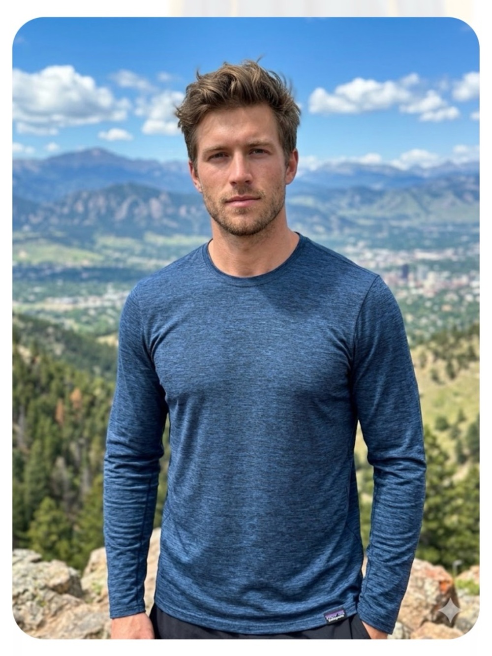 Patagonia Men's Long-Sleeve Crewneck Shirt - Heather Blue
